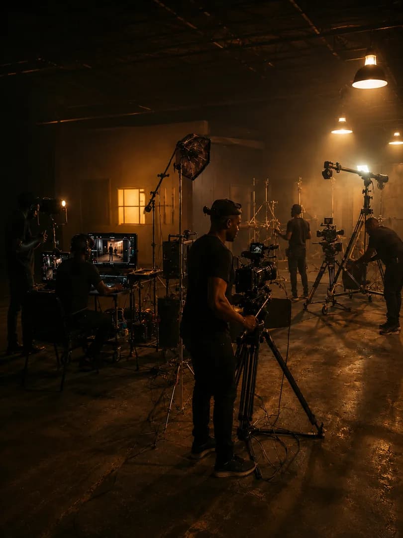 Social Movies Int'l Ltd production on set in Asaba, Delta State